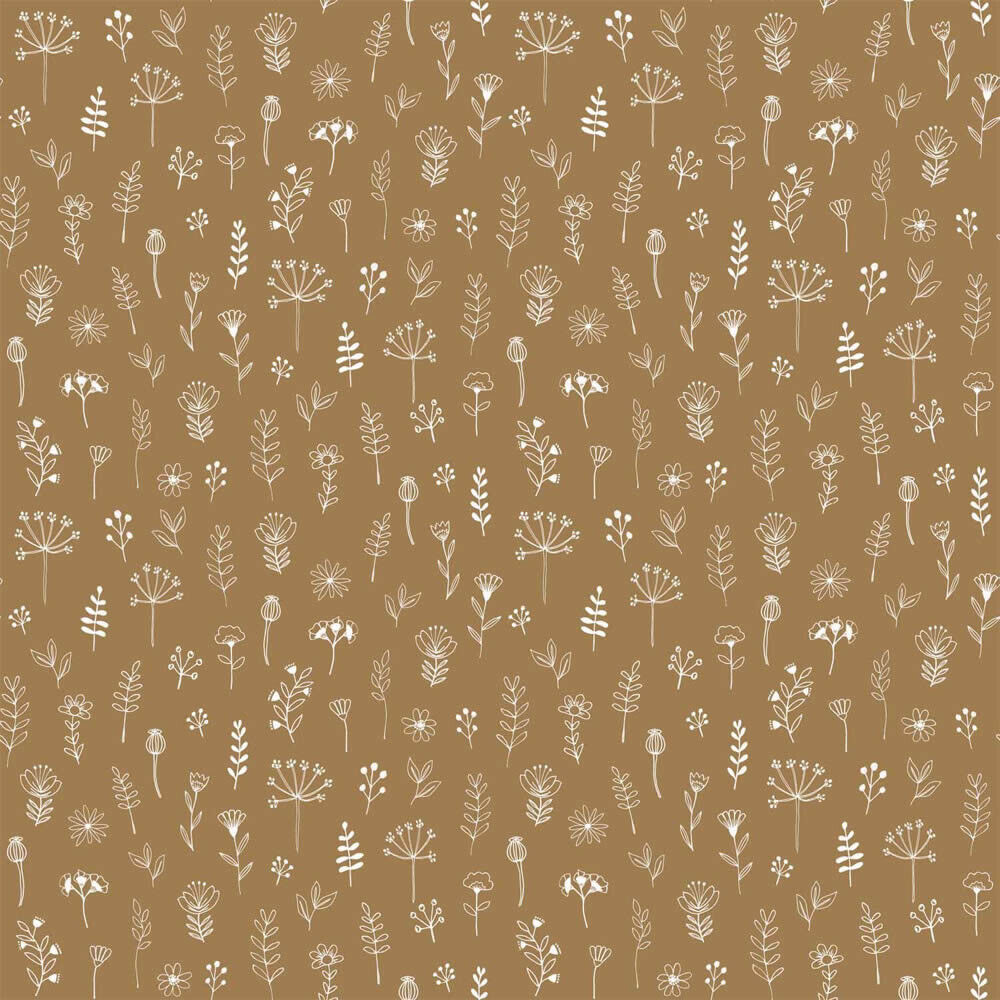 filigrane Sommerblüten Wildblumen Tapeten goldbeige Woodland Rasch Textil 139281