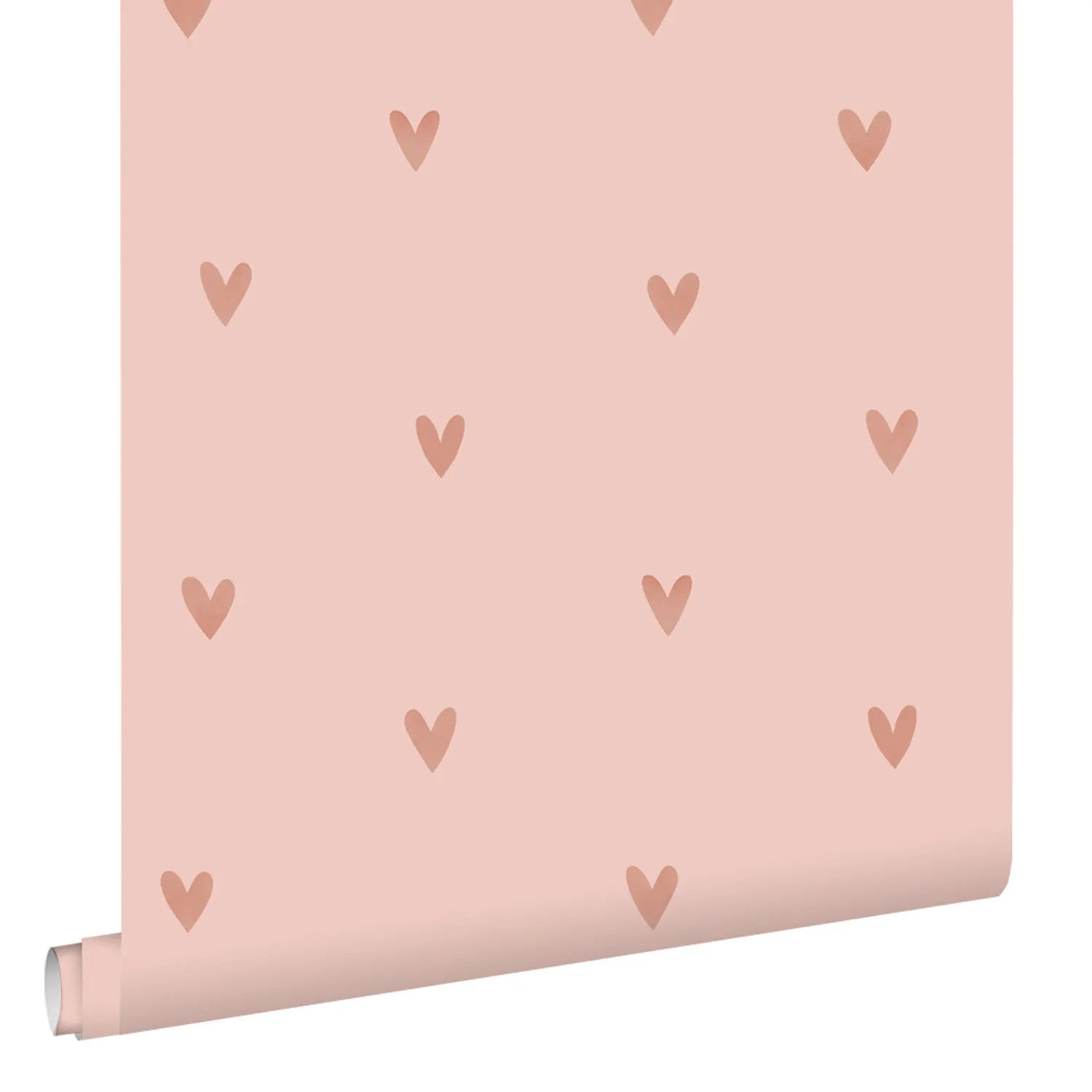 Herzmotiv-Tapete Mädchen-Vliestapete POM POM PIE rosa