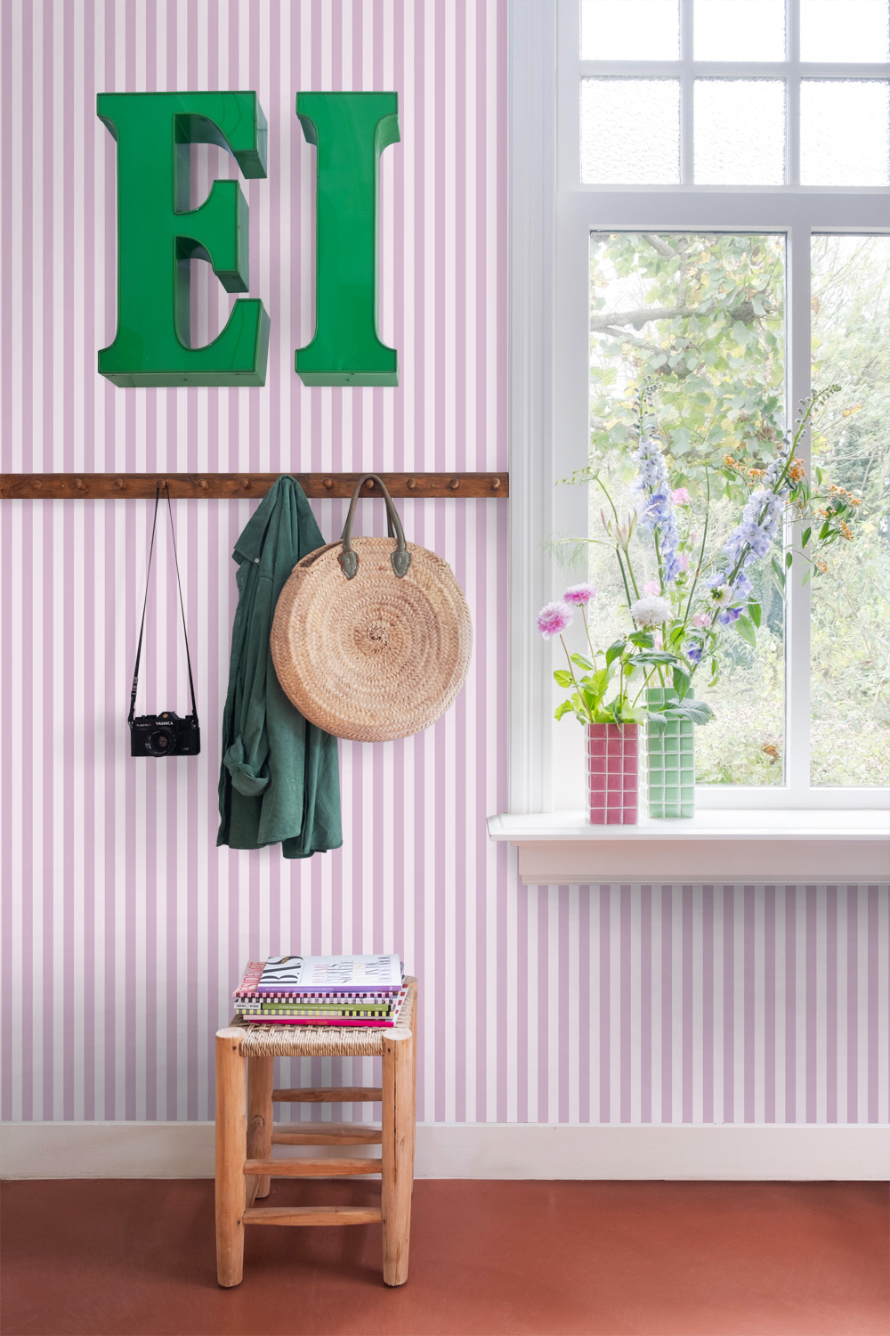 Tapete Vliestapete Streifen retro modern lila 130954