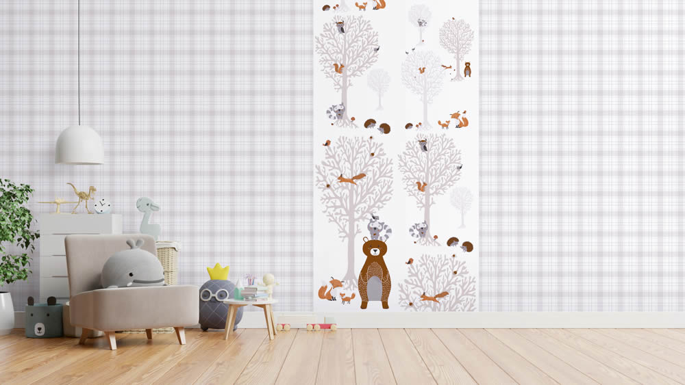 forest motifs and trees gray and white non-woven wallpaper Little Love AS Creation 381341-8-381341.1M