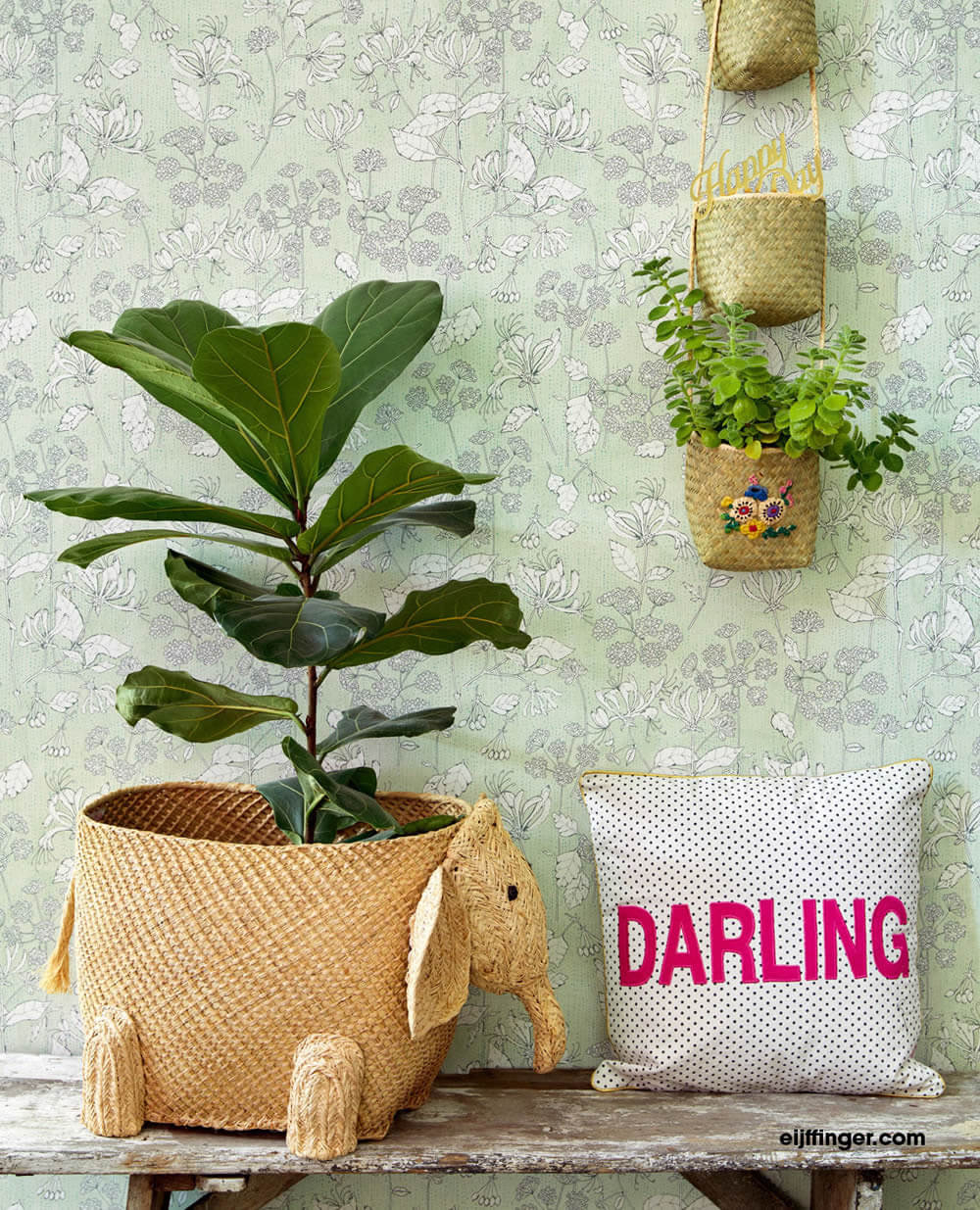 light green gloss wallpaper flowers non-woven-55-383561