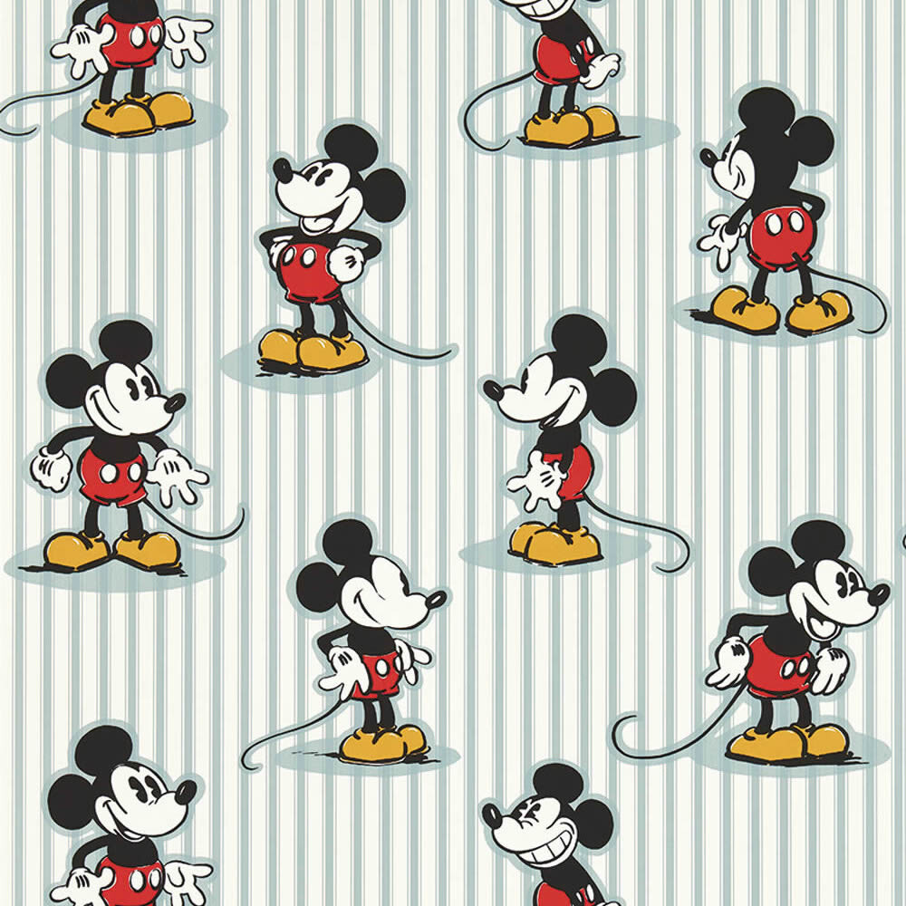 non-woven wallpaper Mickey Mouse stripes Disney white-blue DDIW217271-60-DDIW217271.1M
