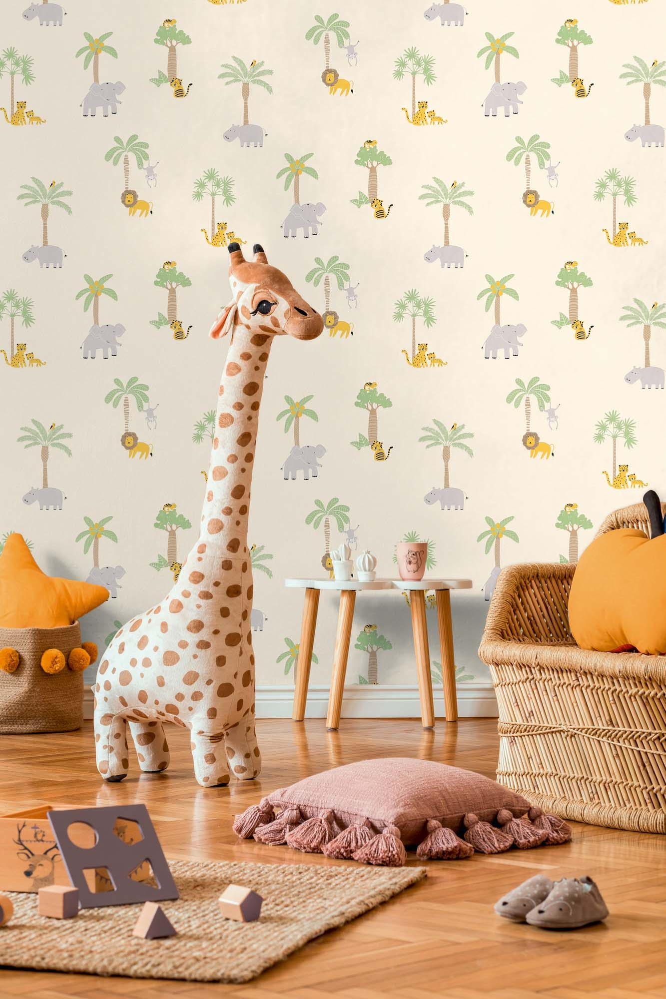 Tapete Dschungeltapete Safaritiere creme Vlies 792621