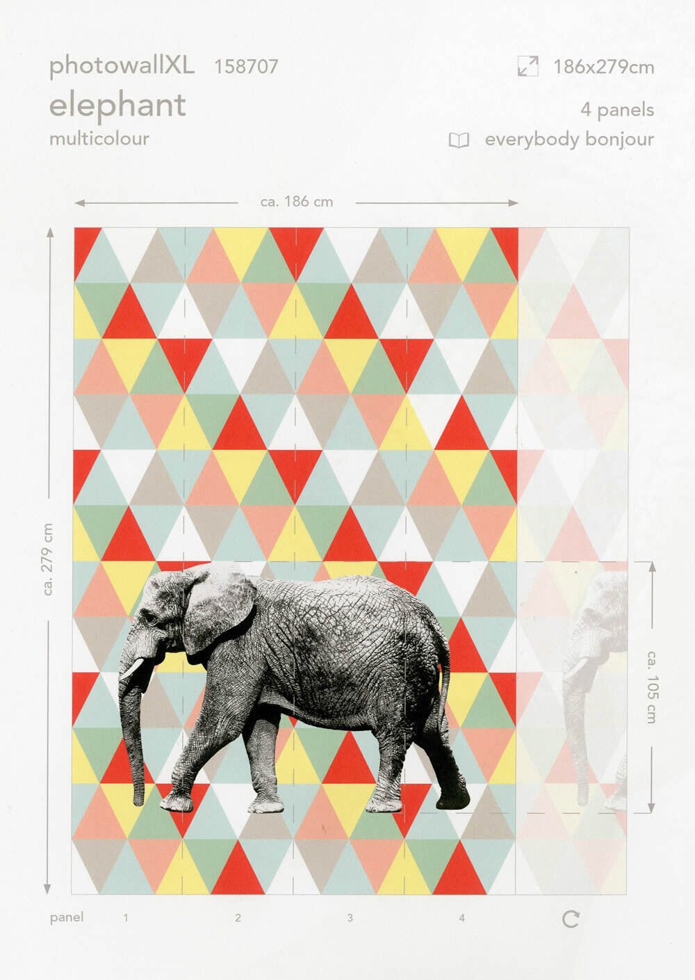 Bunt Elefant Wandbild Xl-23-158707_2