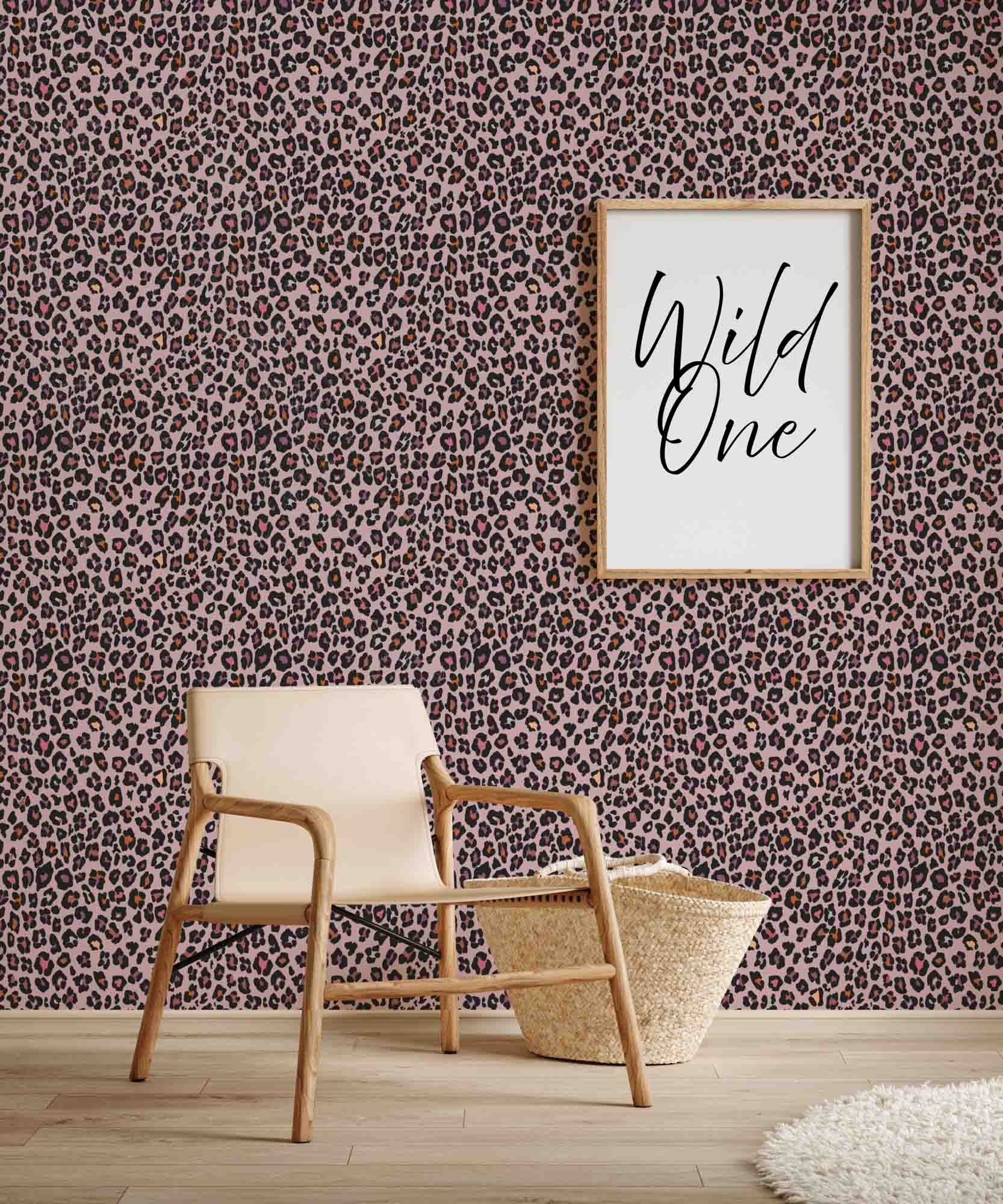 Tapete Leopardentapete Leolook Vlies rosa G78565