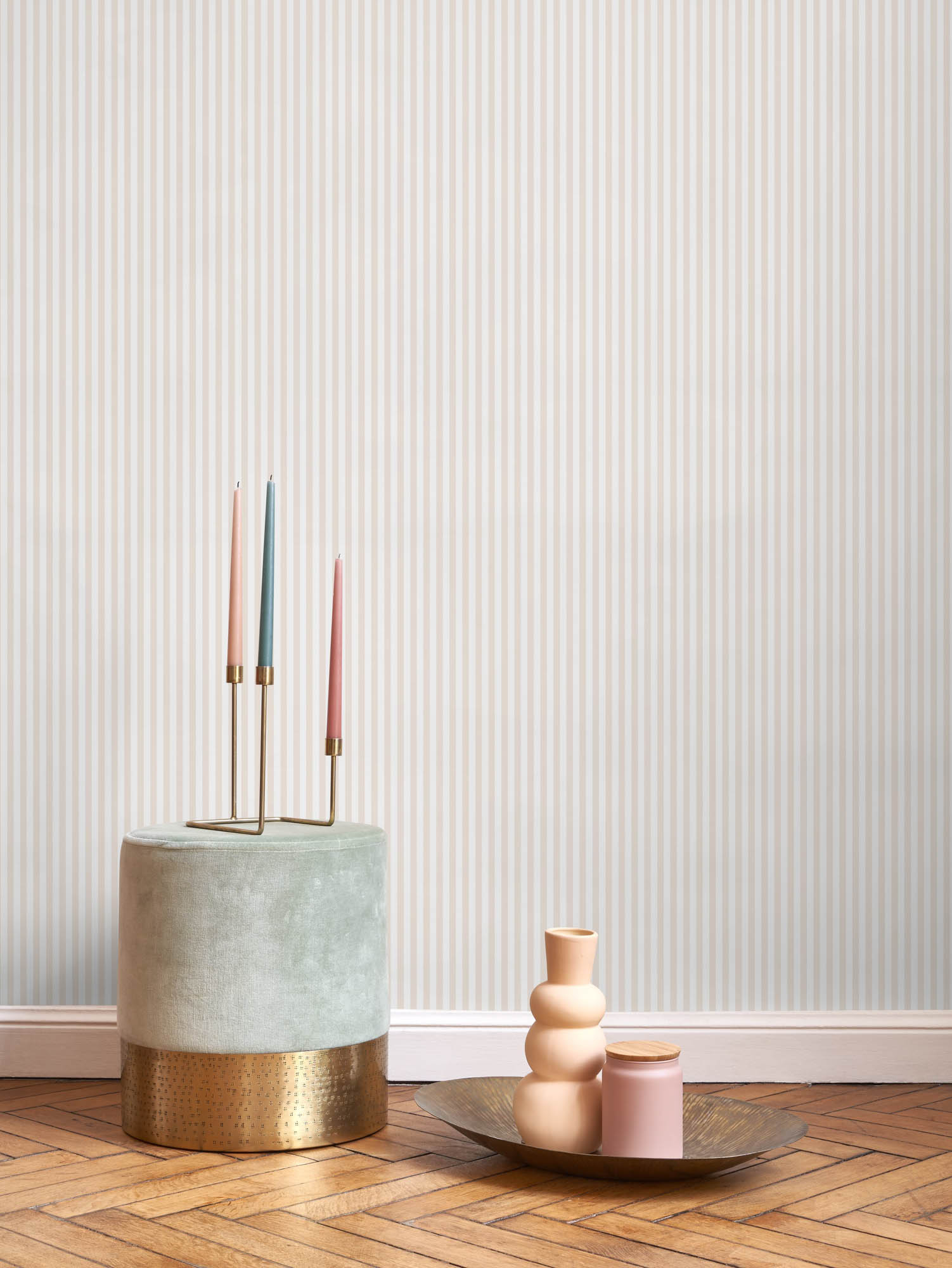 Tapete Streifentapete Scandi zeitlos beige Vlies OUTT29881010
