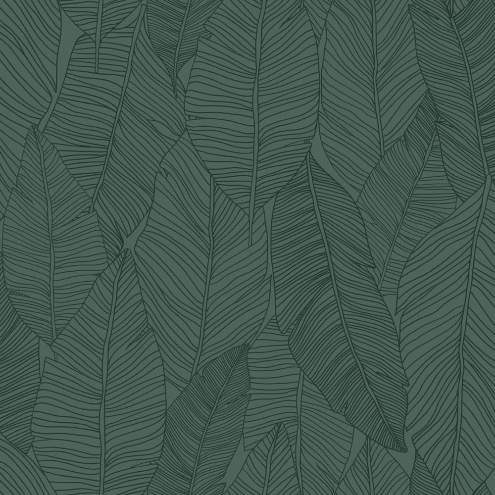 Wallpaper with large leaves non-woven green 139449