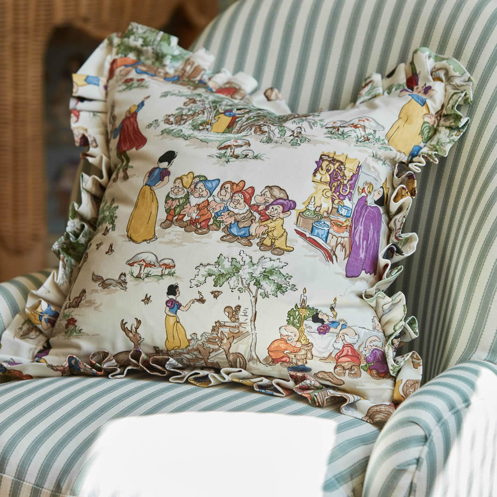 Decorative fabric Snow White 7 dwarfs fairytale forest Disney beige DDIF227154-60-DDIF227154.1M