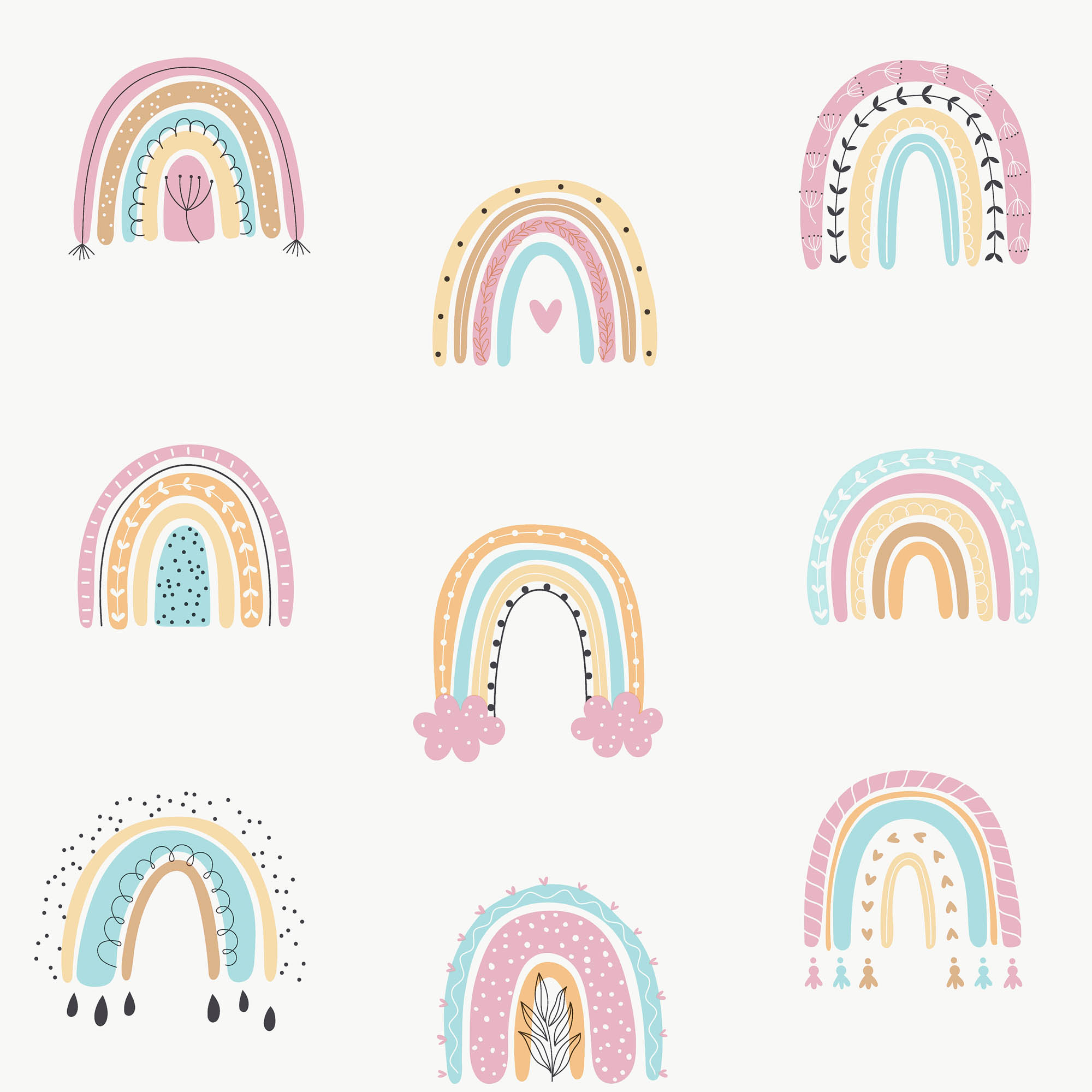 Tapete Regenbogen weiß Vlies G78586