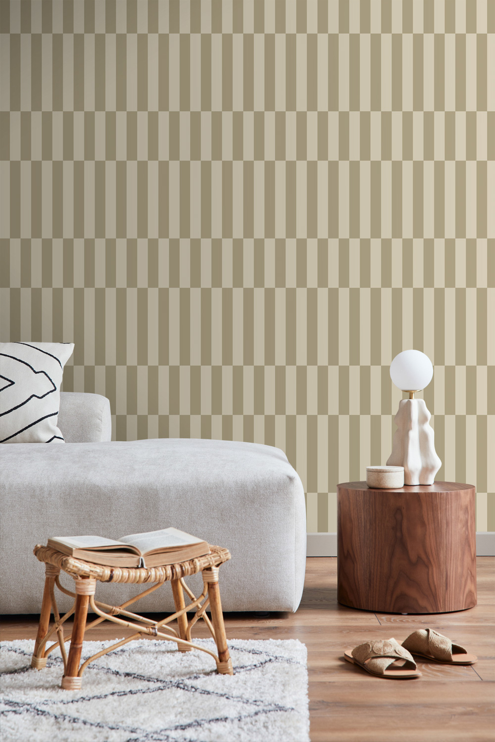 Tapete Streifen Tapete grafisches Muster beige Vlies 131212
