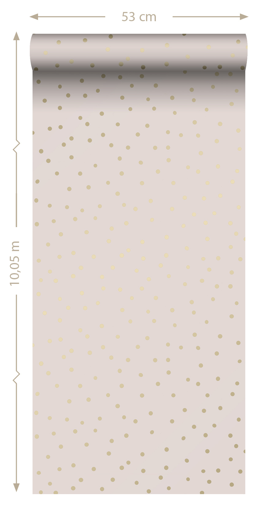 Punktetapete goldene Pünktchen altrosa Vlies 139274