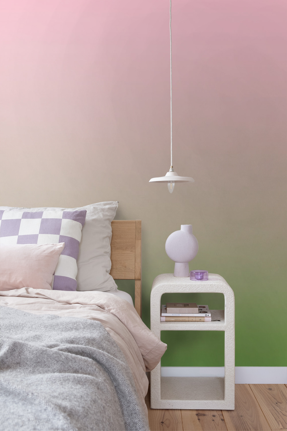 Farbverlauf Wandbild grün rosa 200 x 279 cm 159551