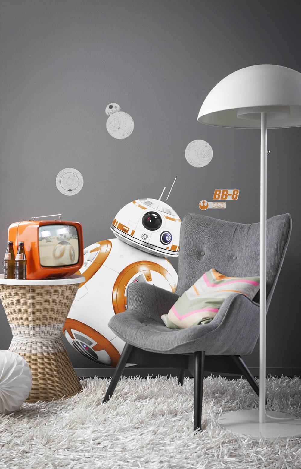 Sticker Wall Sticker Star Wars BB8 yellow/white-58-14726