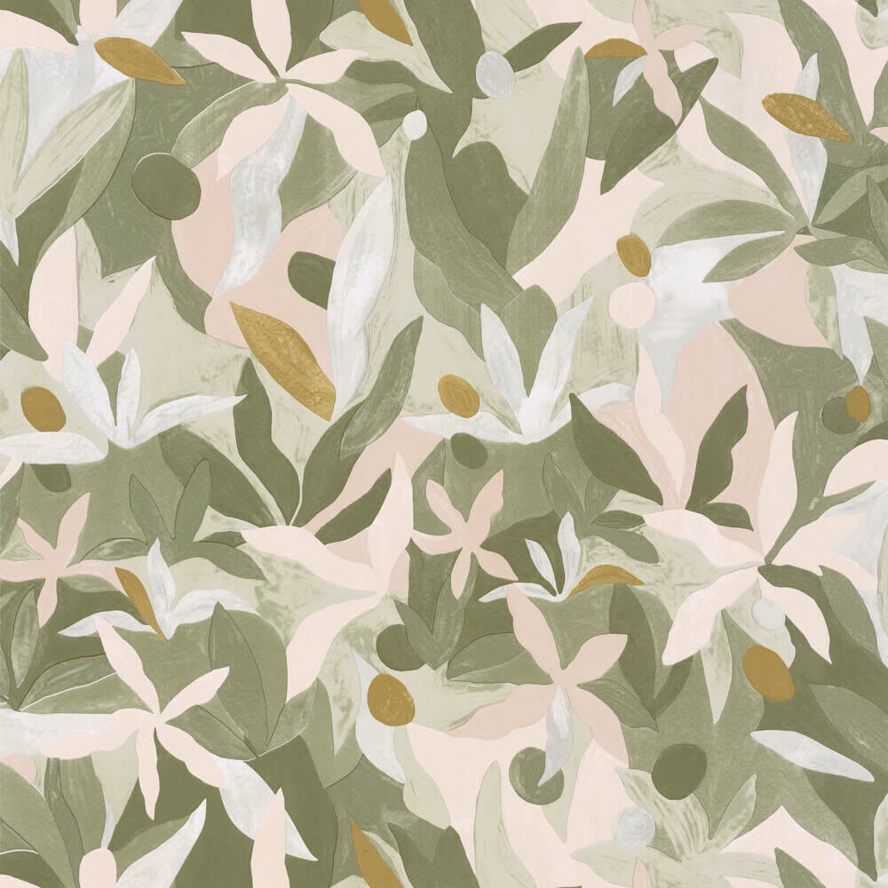 Wallpaper nature leaves khaki Caselio Imagination IMG102167009