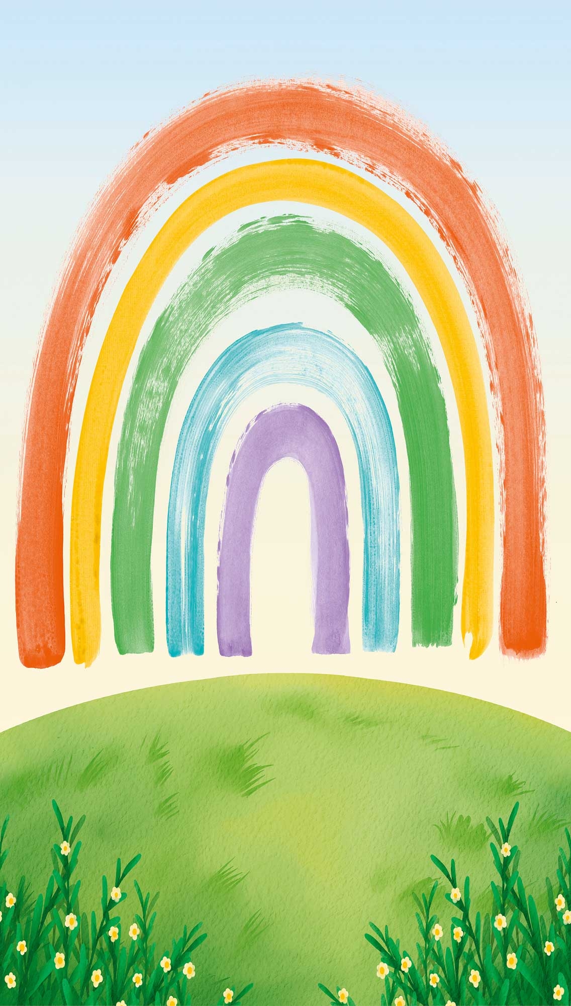 Wandbild Regenbogen Aquarell bunt 159 x 280 cm 792883