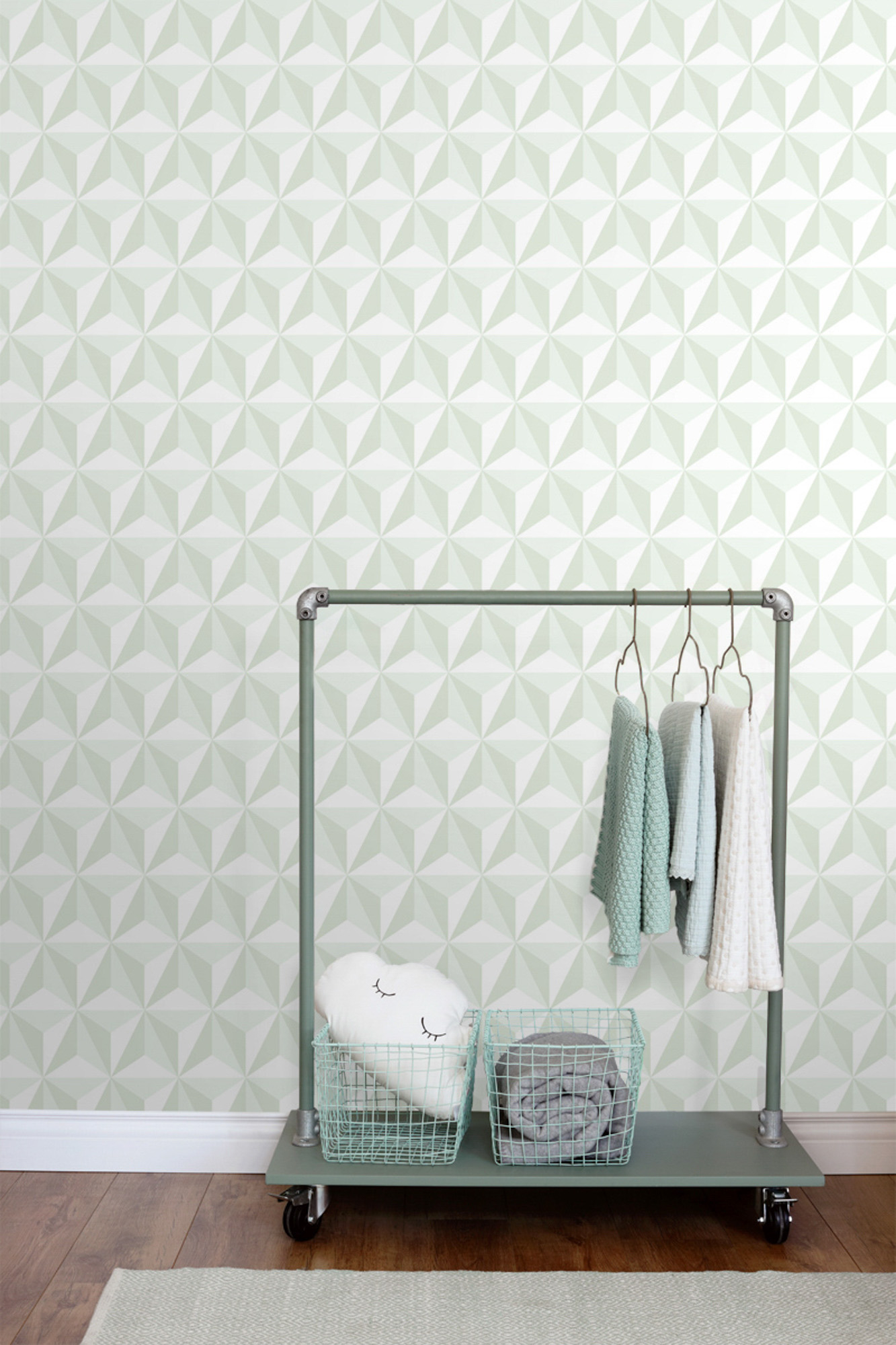 3D Tapete Scandi mintgrün Vlies 138913