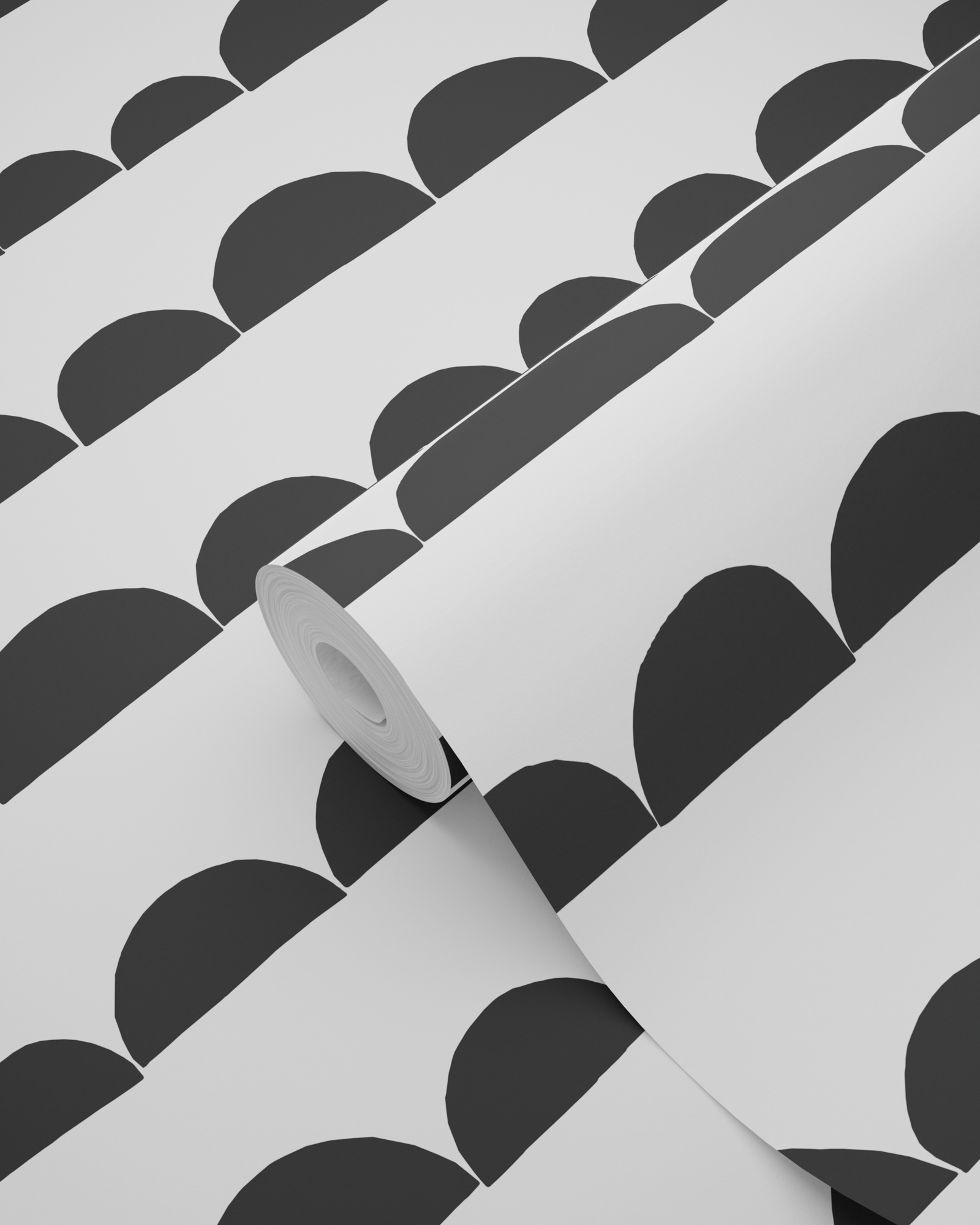 Tapete Halbkreise minimalistisch Vlies schwarz weiß 139268