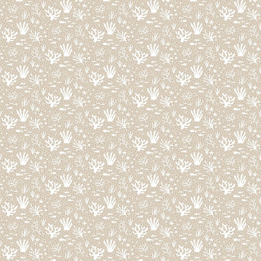Vliestapete Korallen Pflanzen beige weiß 014855