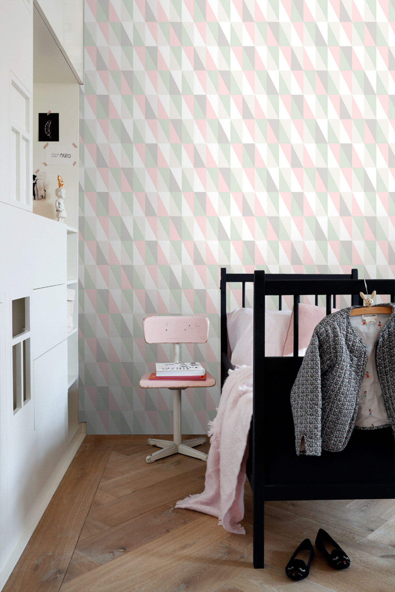Dreieck Tapete Scandi rosa mintgrün Vlies 138919