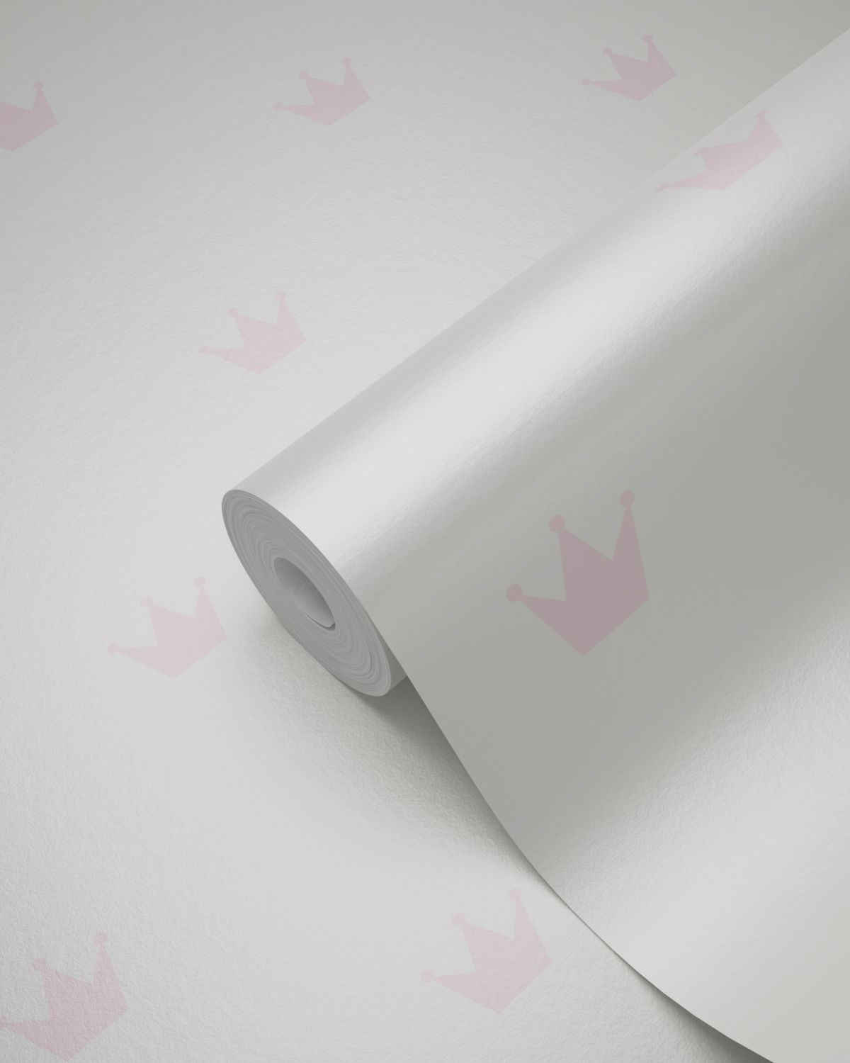 Tapete Krönchen rosa glänzend cremeweiß Vlies 347702