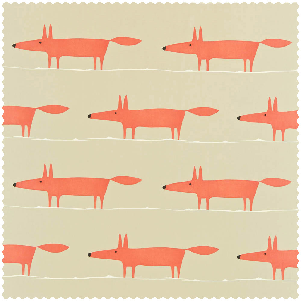 Stoff Fuchs Stoff Mr Fox skandinavisch beige orange NMEL120071