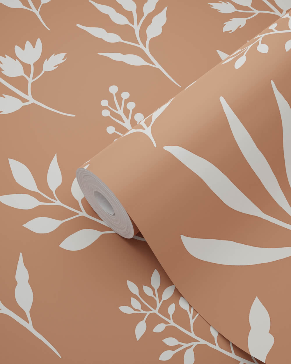 Tapete Scandi Blumen minimalistisch terracotta Vlies 139319
