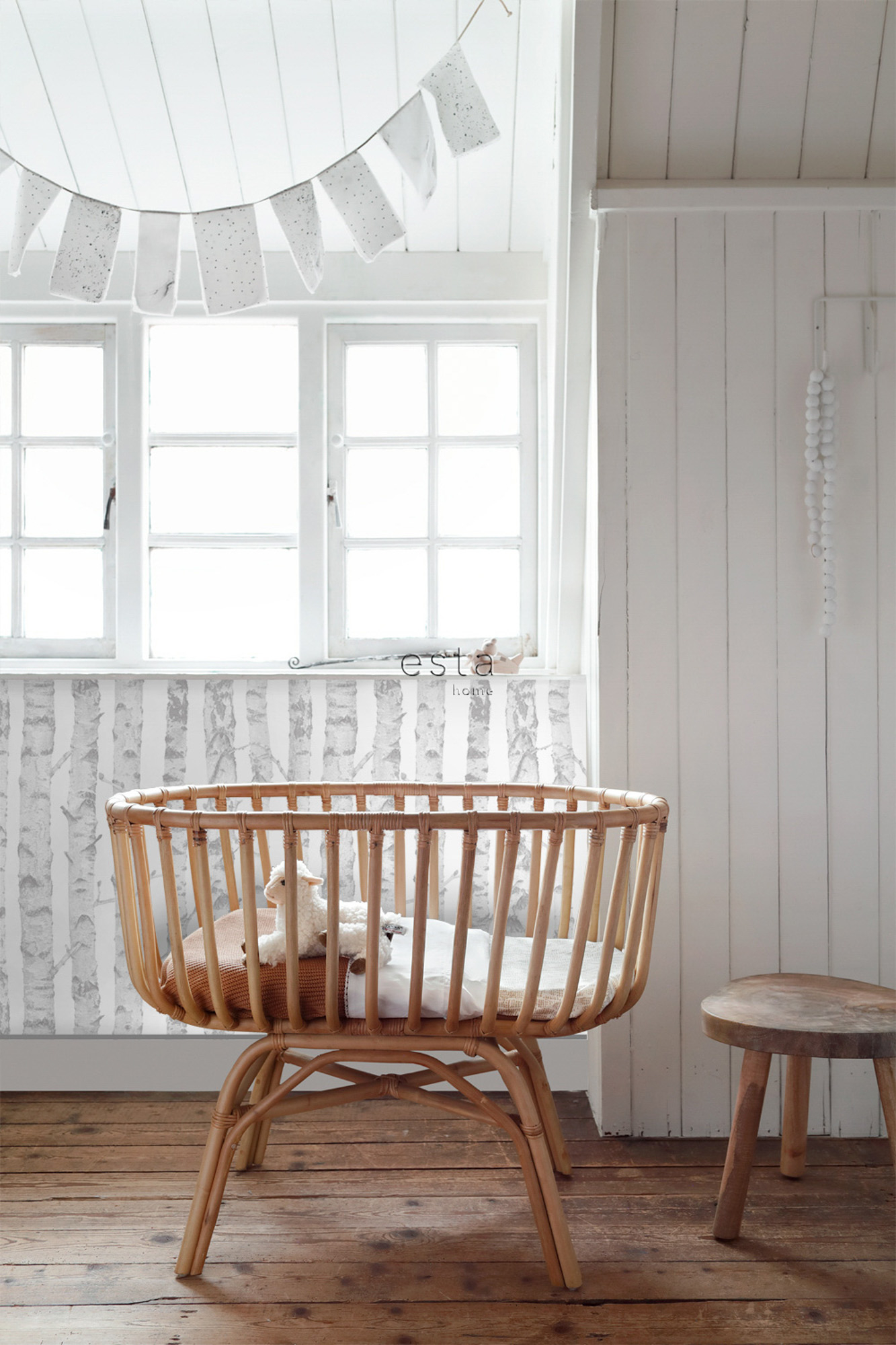 Wald Tapete Birkenstämme Scandi weiß Vlies 138944