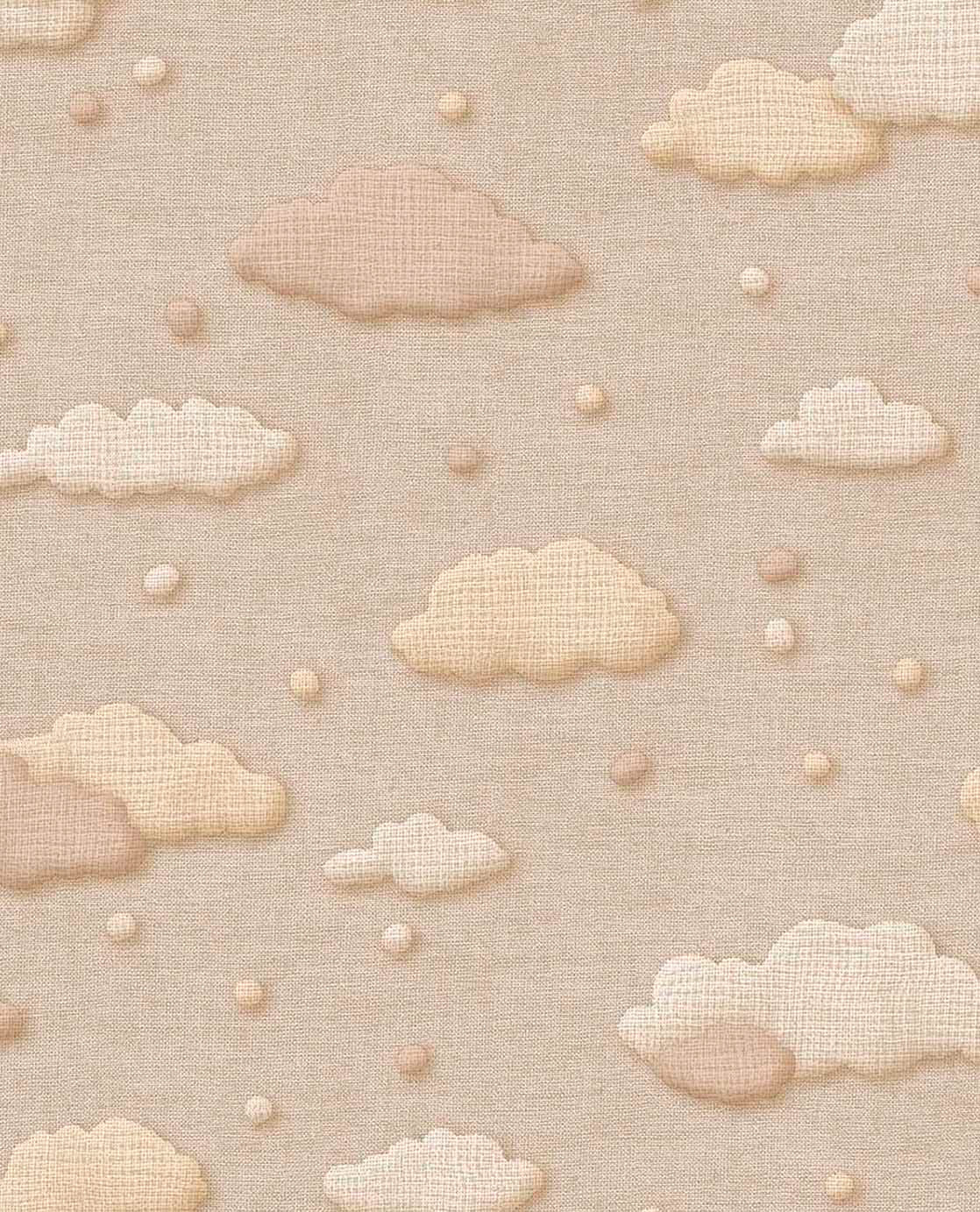 Musterstück ca. 12 cm Wolkenmuster mit Punkten TINY Eijffinger naturfarbend