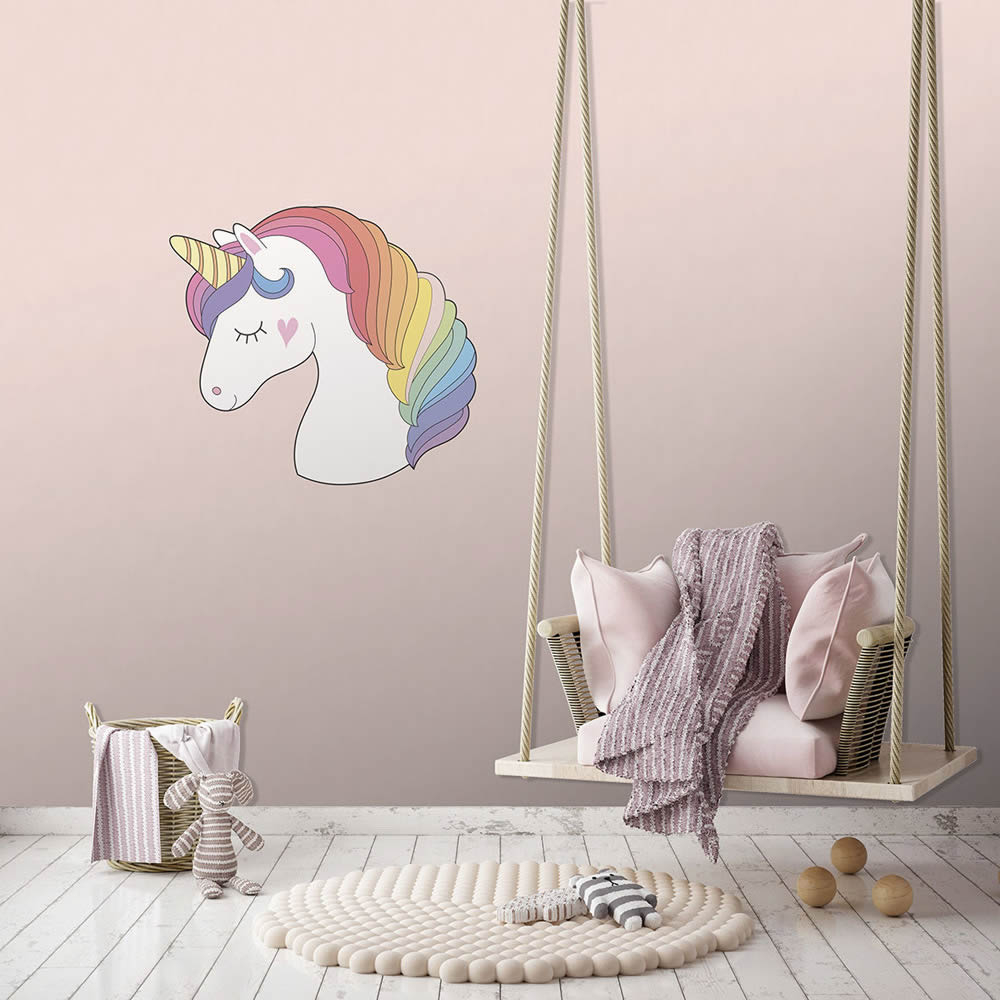 Wandbild Einhorn Regenbogenmähne vorgekleistert 100 x 89,4 cm
