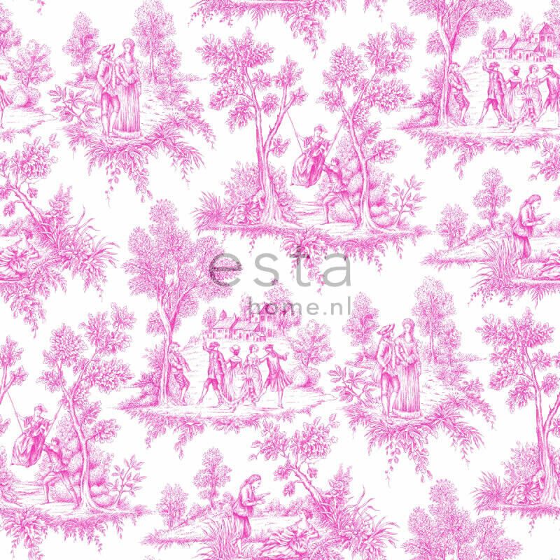 Vliestapete Toile De Jouy Rosa-56-136819