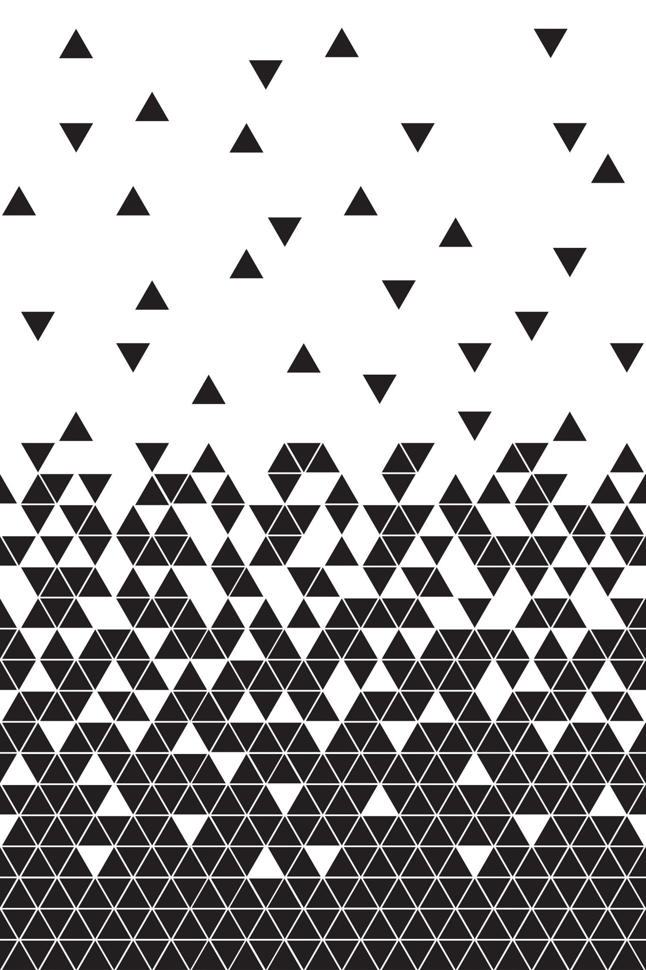 Wandbild Dreiecke schwarz weiß 200 x 279 cm 158906