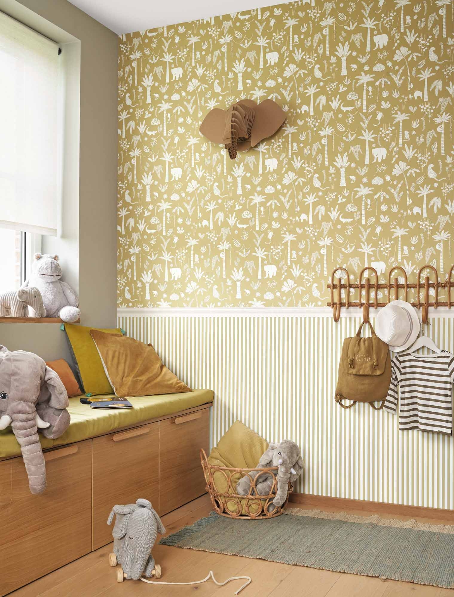 Tapete gestreifte Tapete Scandi Style grün Vlies OUTT29887227