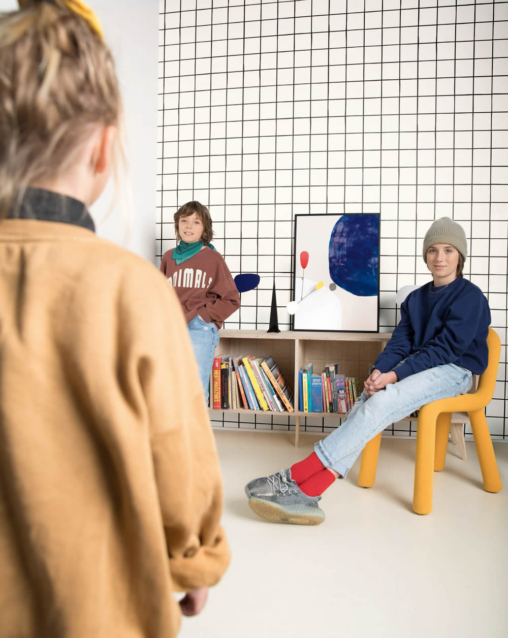 Cream and black wallpaper square shape Young and free YNF103270000-36-YNF103270000.1M