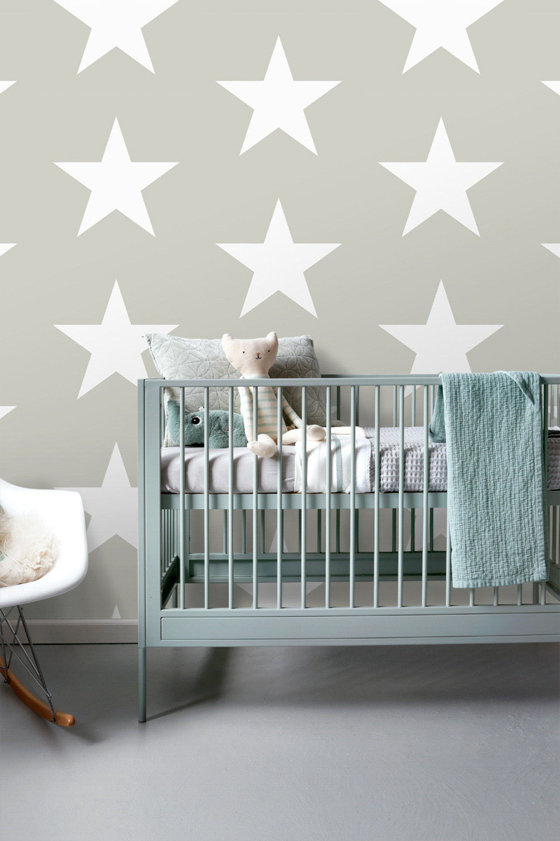 Sterne Tapete warmbeige Vlies 138947