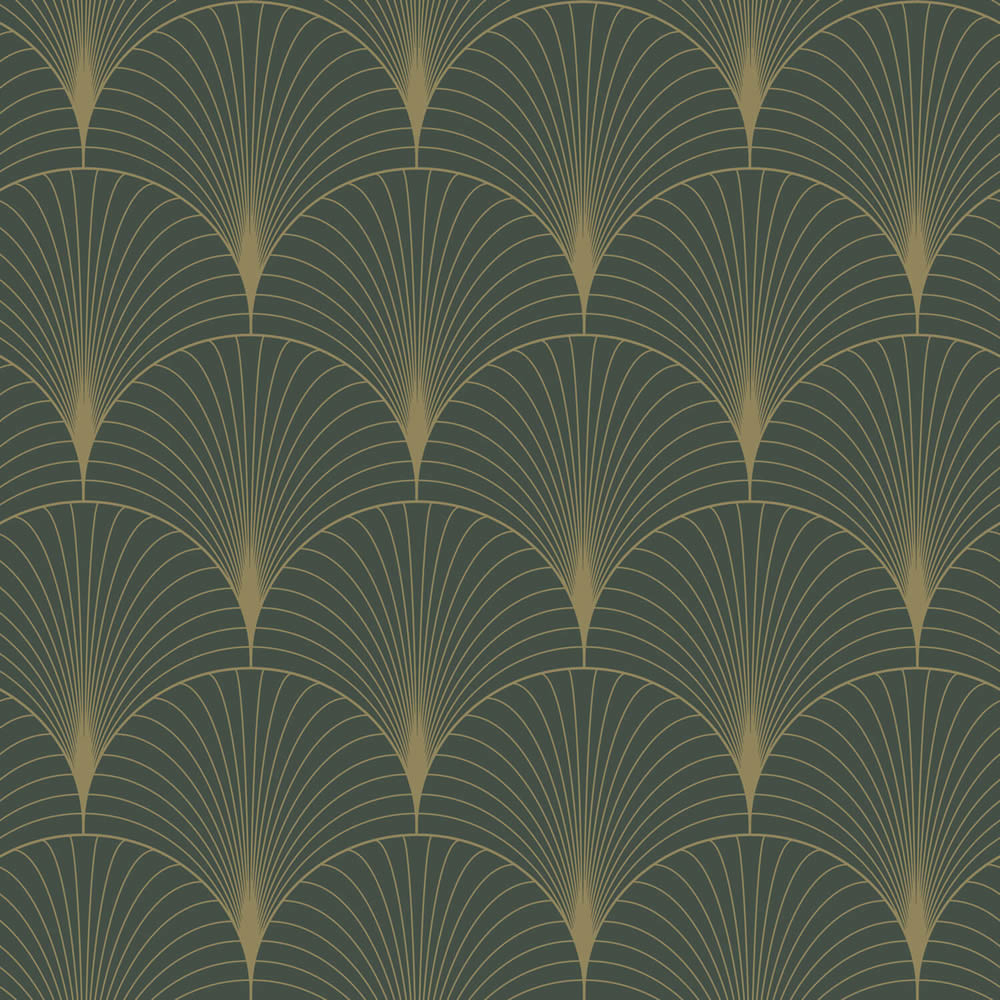 Tapete grafisch Fächer Muster schwarz 139584