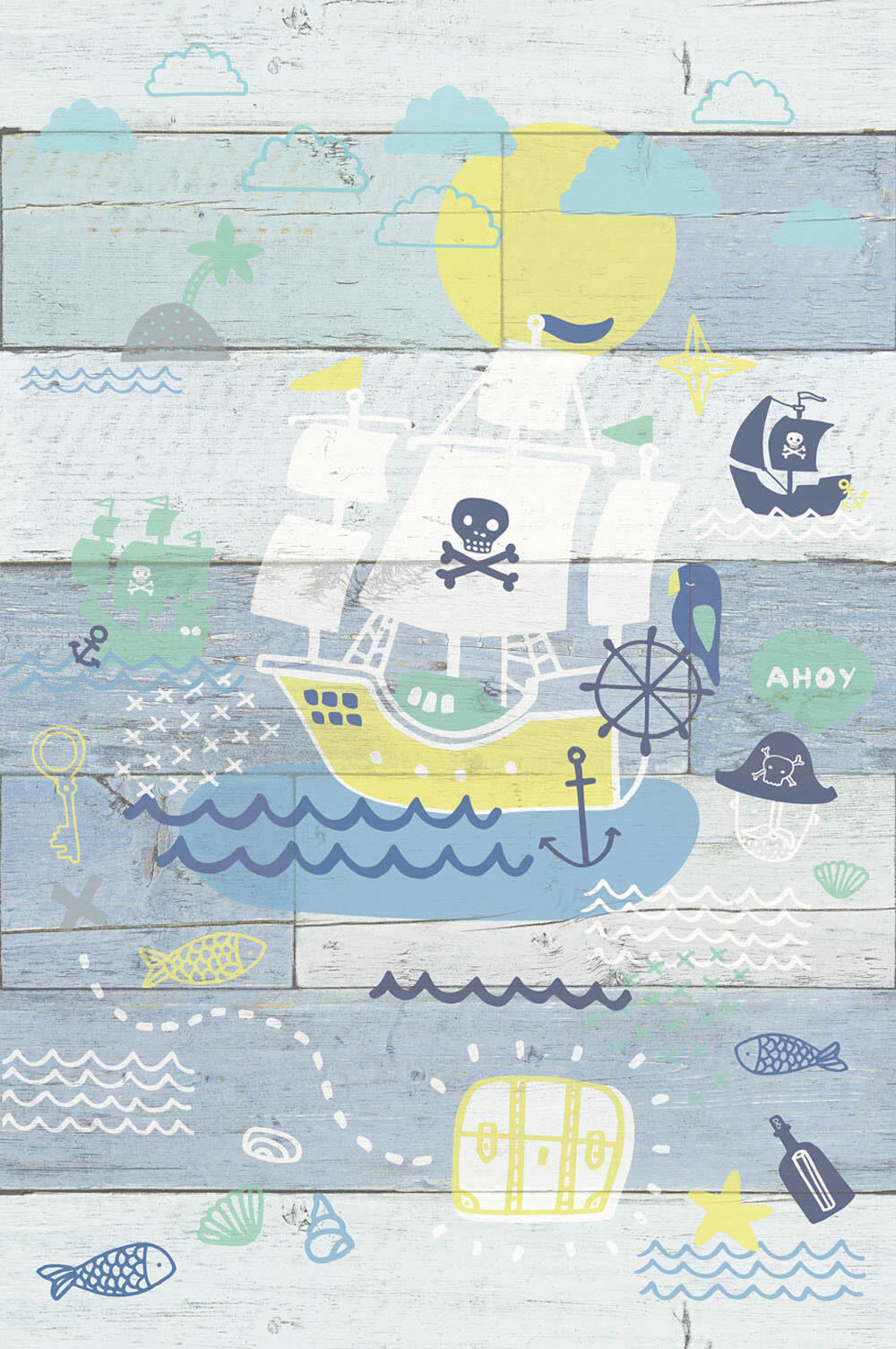 Pirate Blue non-woven Mural