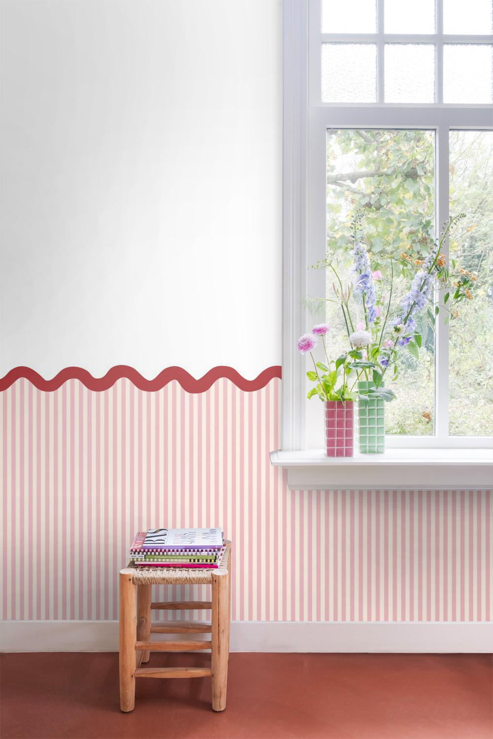 Wandbild Wellenbogen rosa 250 x 279 cm 159524