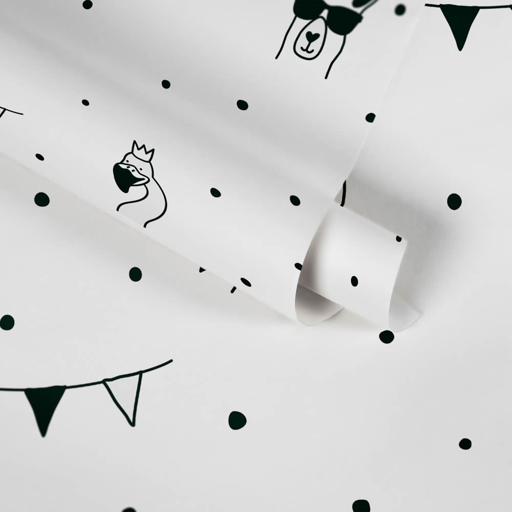 animal themed party wallpaper black and white Little Love AS Creation 381382-8-381382.1M