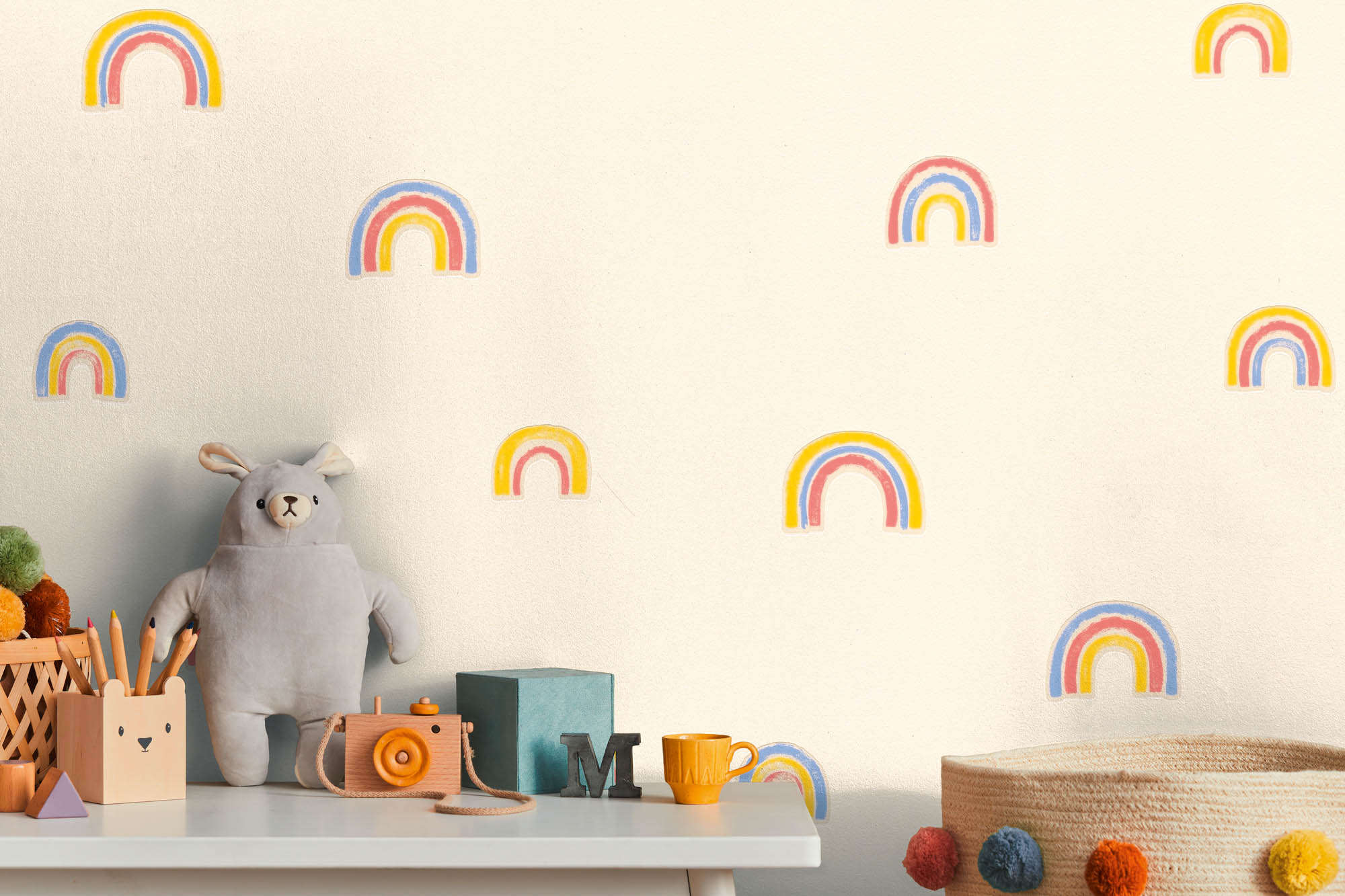 Tapete Regenbogen Tapete bunt creme Vlies 792591