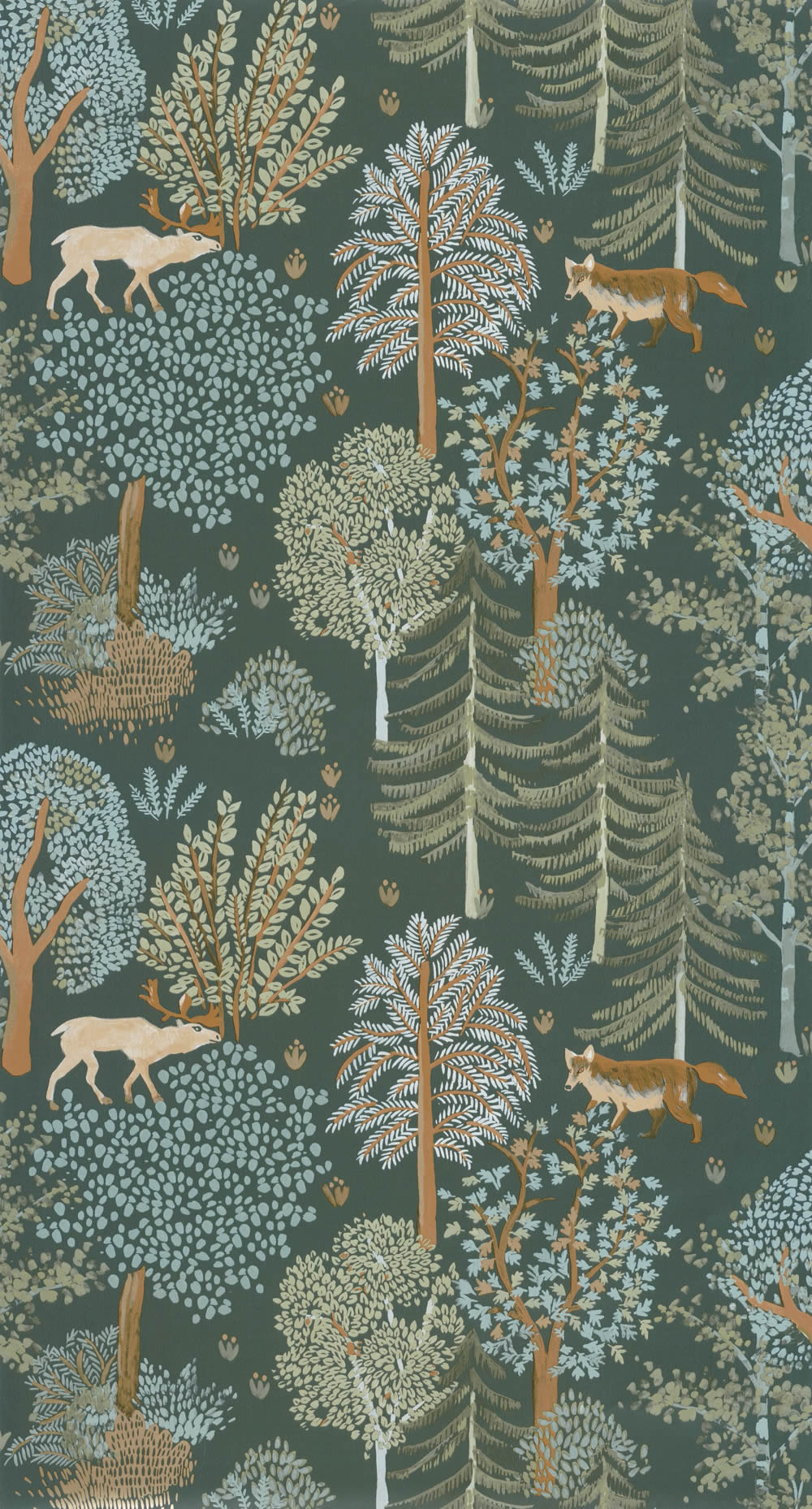 Nature colorful tree wallpaper green Caselio - La Foret Texdecor FRT102937726-36-FRT102937726.1M