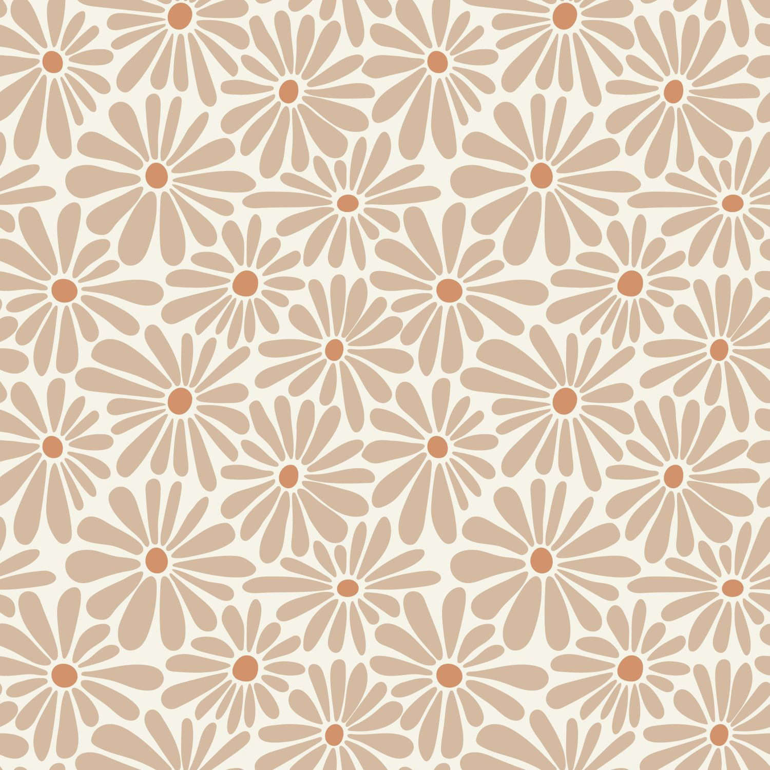 Tapete Blumentapete Gänseblümchen warmbeige Vlies 131148