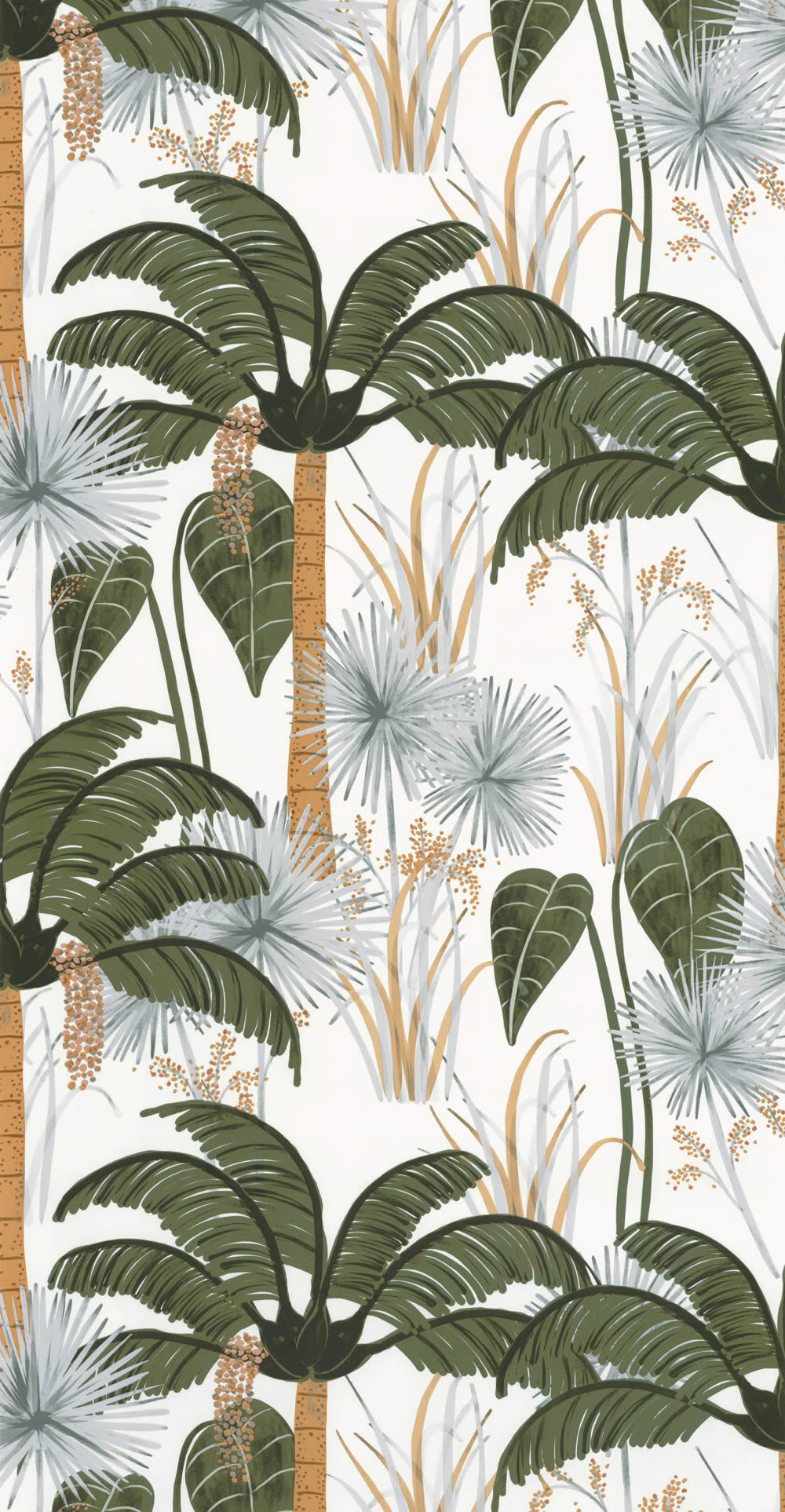 Exotic leaves white and green wallpaper Caselio - Young and free Texdecor YNF103377004-36-YNF103377004.1M