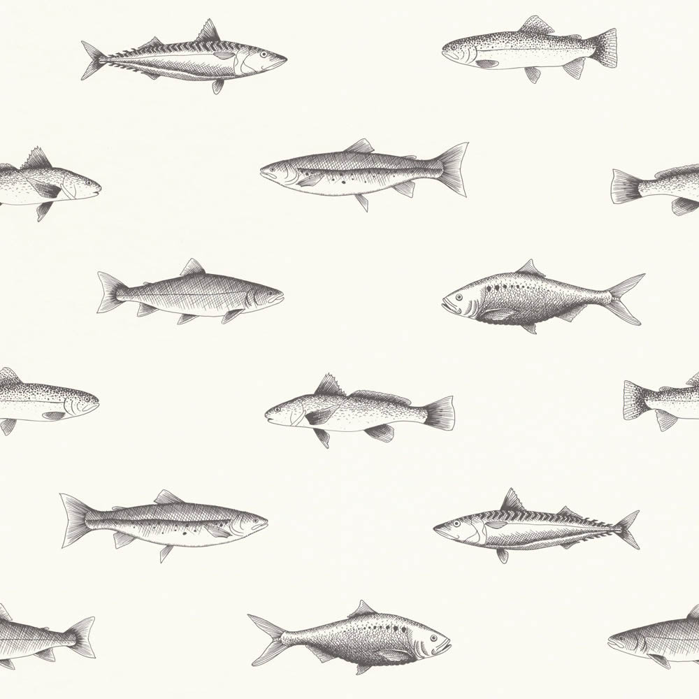 Fische Weiß Vliestapete