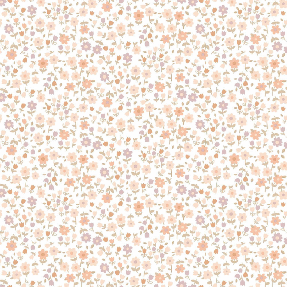 Blumentapete floral Blümchen Vlies orange pastell 139579