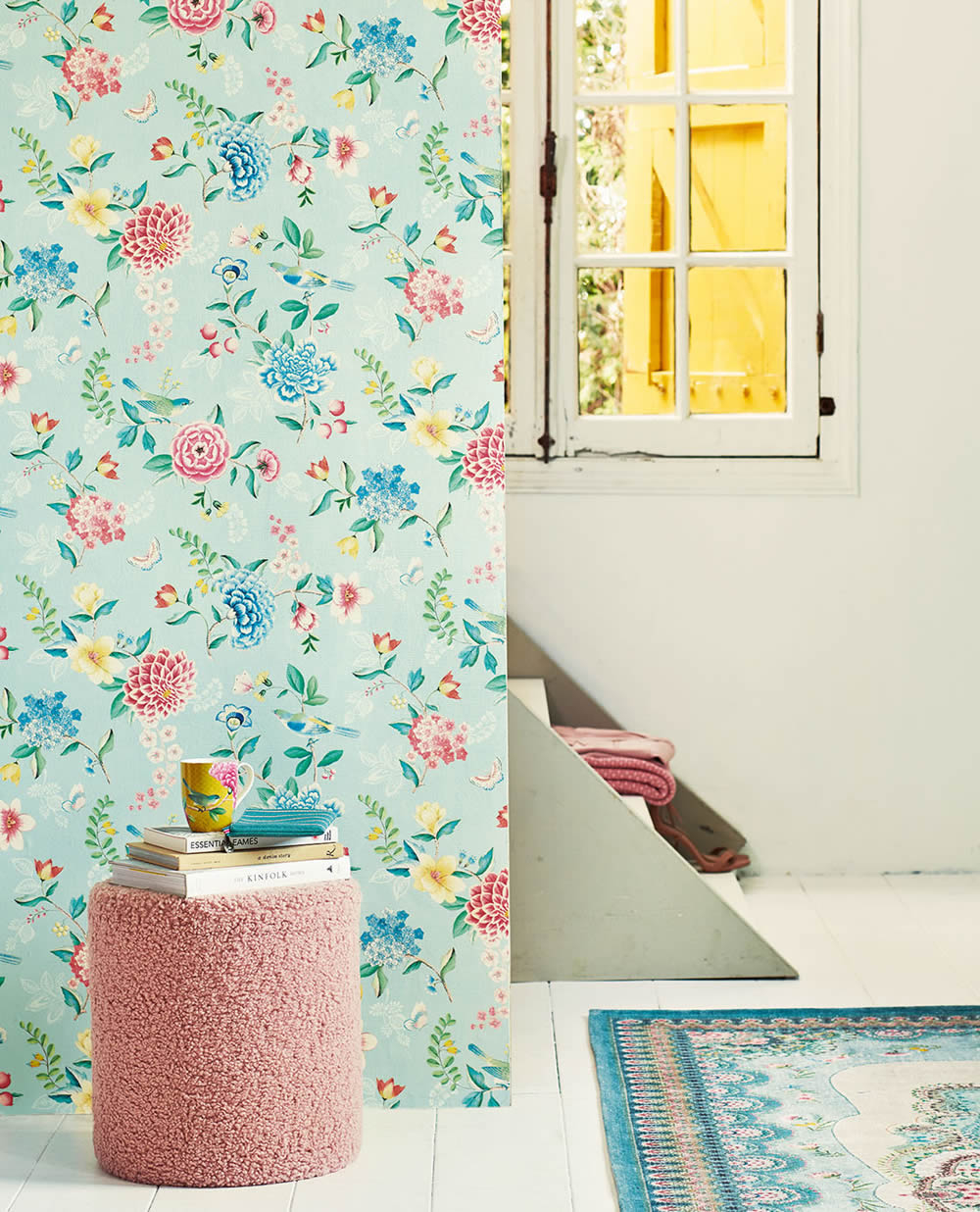 Non-woven wallpaper cream-white colorful flowers Pip Studio 5 300101-55-300101