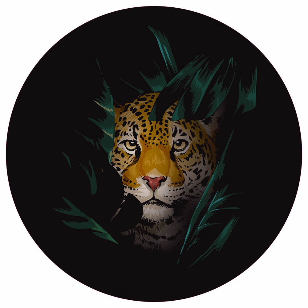 Wandbild Leopardenkopf Raubkatze vorgekleistert 100 x 100 cm