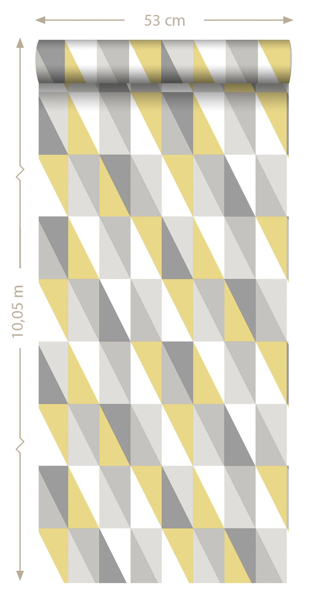 Dreieck Tapete Scandi senfgelb grau Vlies 138921