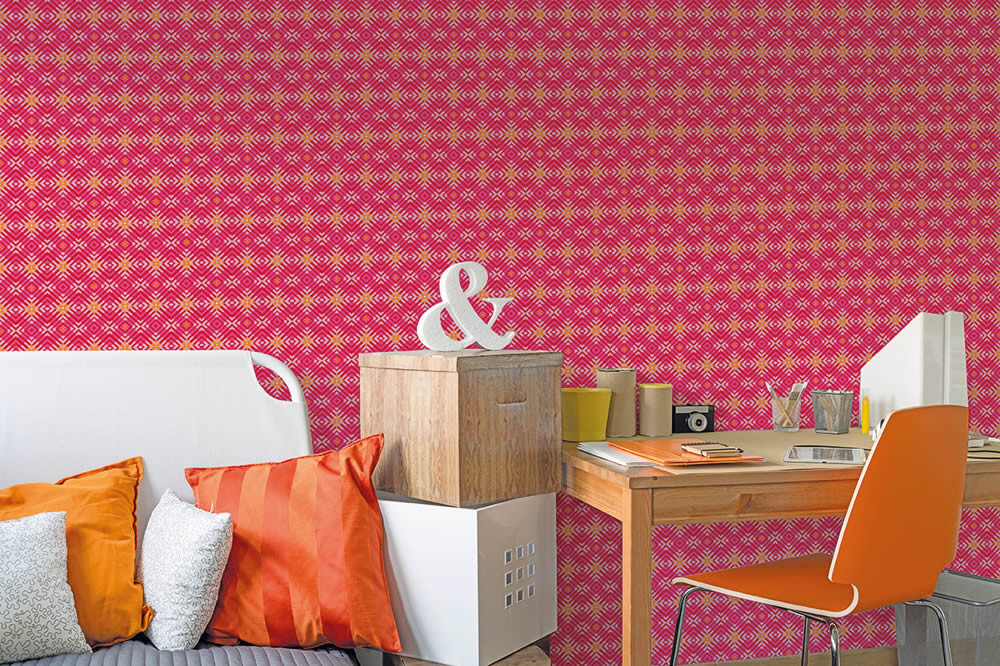 Wandbild Rot-Pink Grafisches Karomuster-65-TD4067
