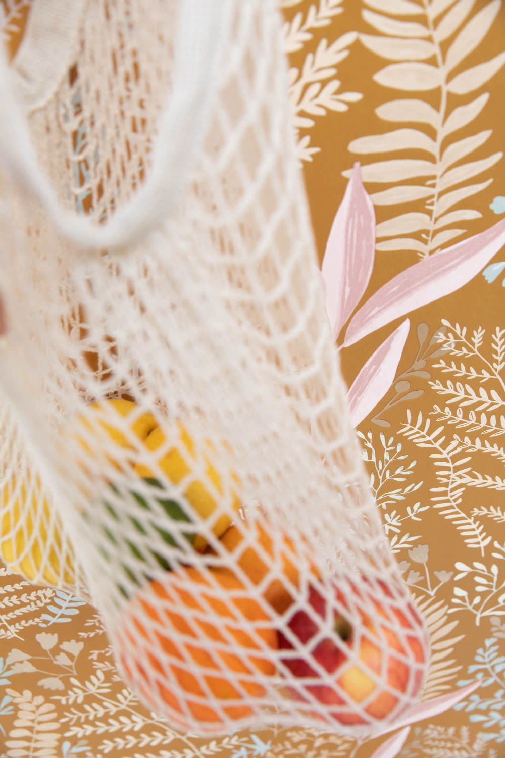 Plants and leaves ocher wallpaper Caselio - La Foret Texdecor FRT102922347-36-FRT102922347.1M