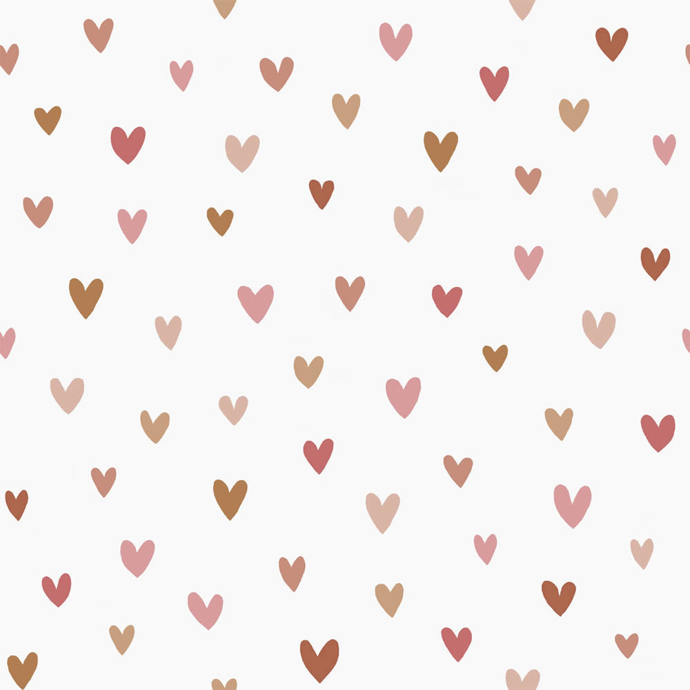 Herzen Tapete Scandi Boho Vlies rosa weiß 139360